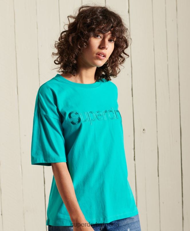 Superdry облекло N00H6303 зелено Жени основна тениска с лого
