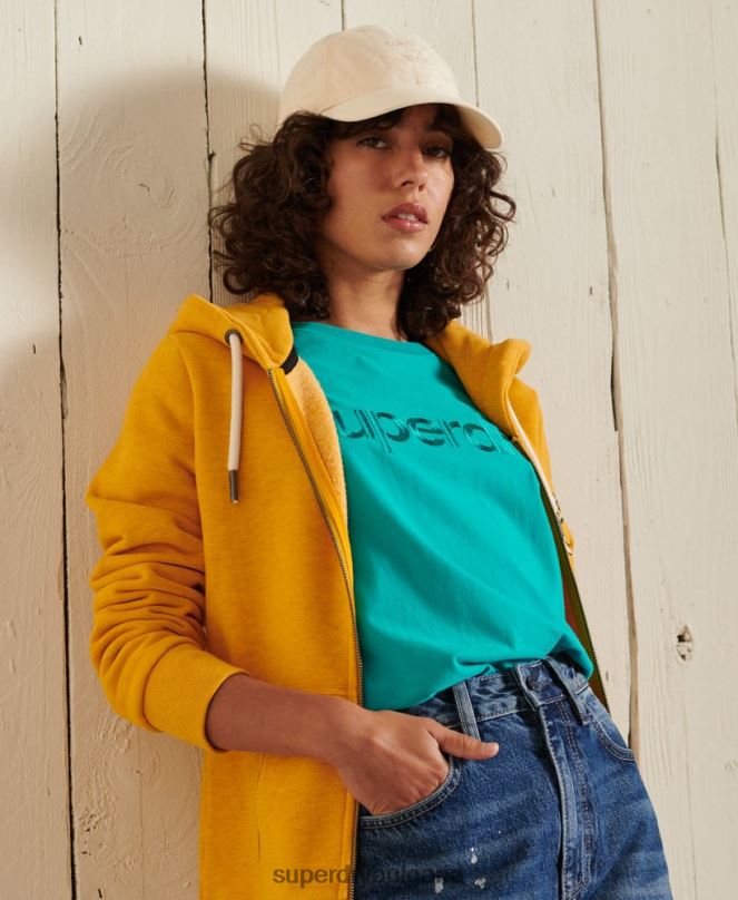 Superdry облекло N00H6303 зелено Жени основна тениска с лого