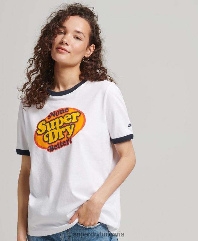 Superdry облекло N00H6309 бяло Жени купър носталгия тениска
