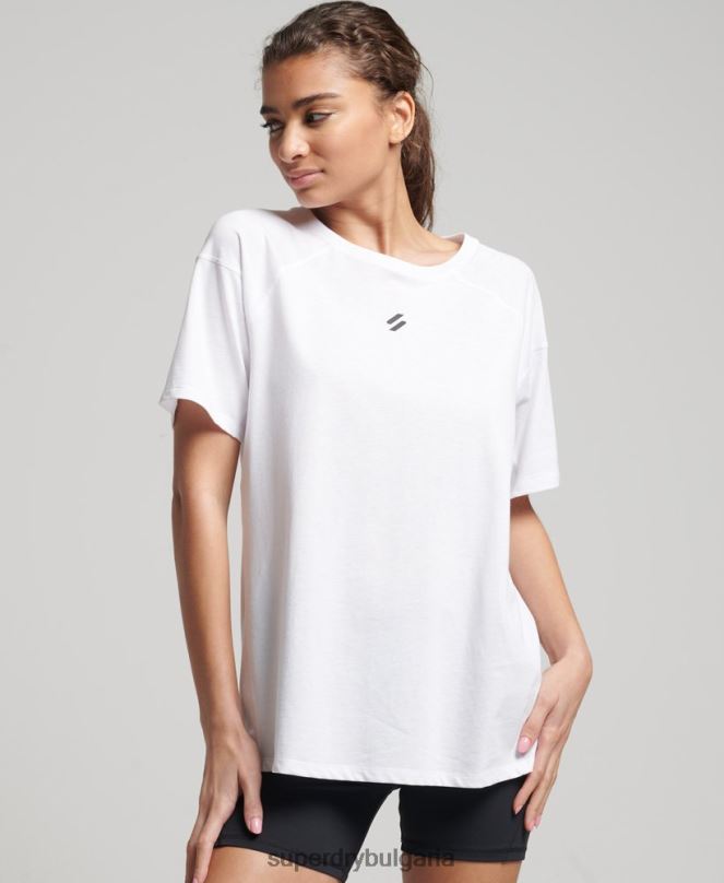 Superdry облекло N00H6317 бяло Жени тениска с къс ръкав run