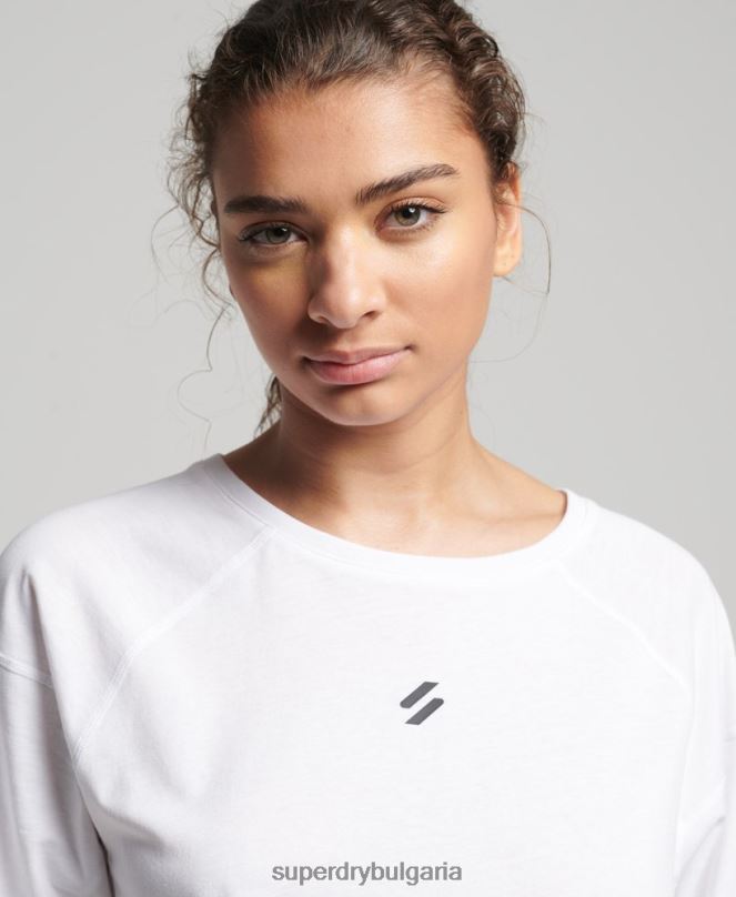 Superdry облекло N00H6317 бяло Жени тениска с къс ръкав run