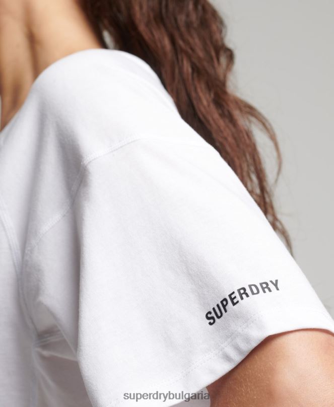 Superdry облекло N00H6317 бяло Жени тениска с къс ръкав run