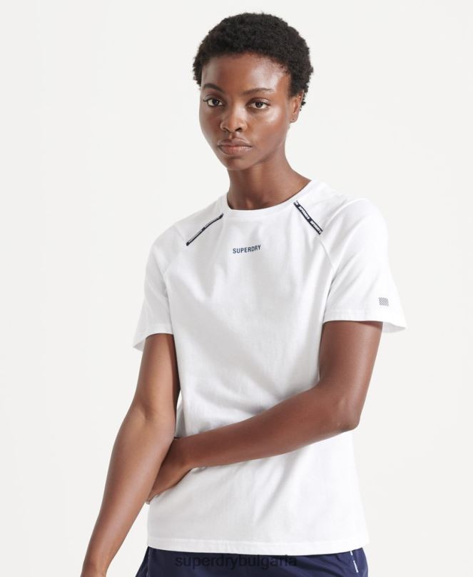 Superdry облекло N00H6344 бяло Жени тениска с къс ръкав run