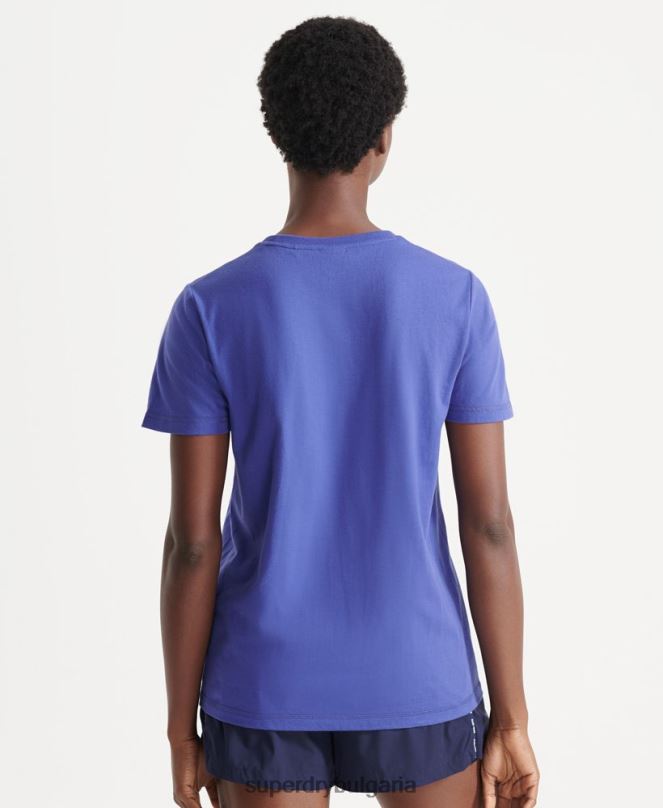 Superdry облекло N00H6352 син Жени тениска с основна графика на влак