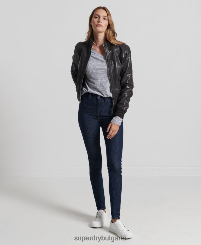 Superdry облекло N00H6583 бяло Жени органичен памук с дълъг ръкав и v-образно деколте
