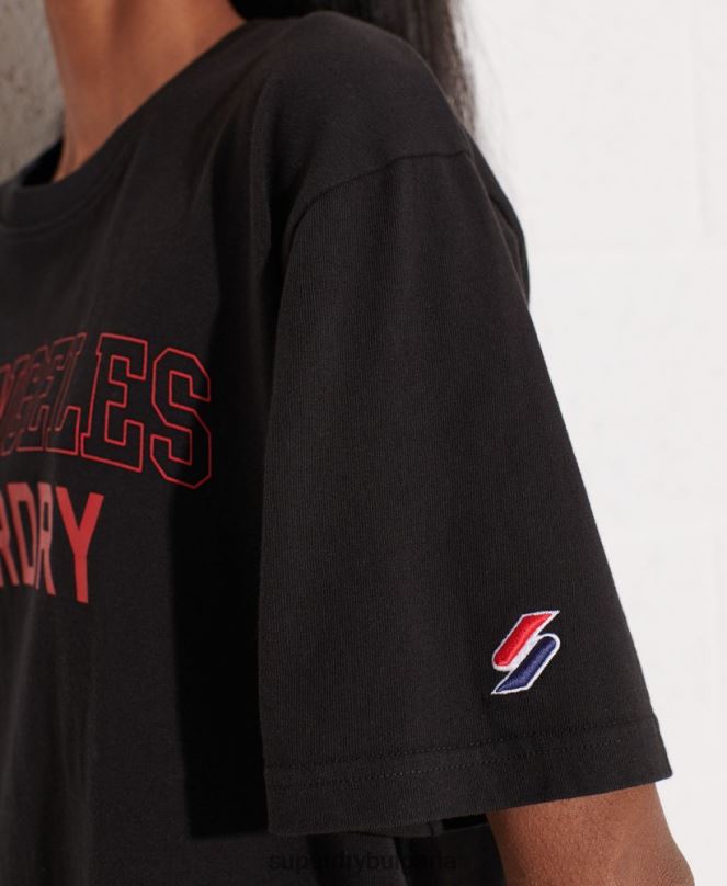 Superdry облекло N00H6741 черен Жени тениска на градския колеж