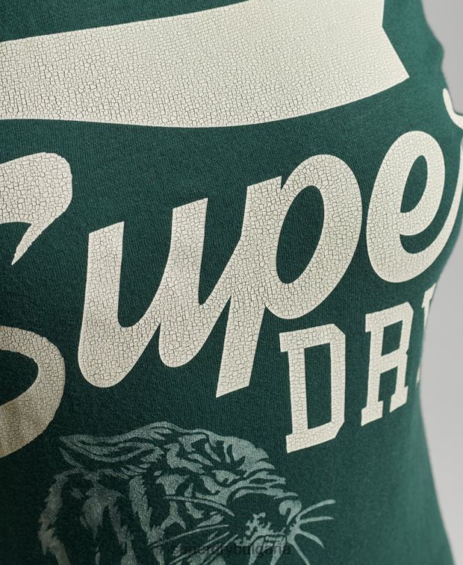 Superdry облекло N00H6762 зелено Жени широка класическа тениска за лека атлетика