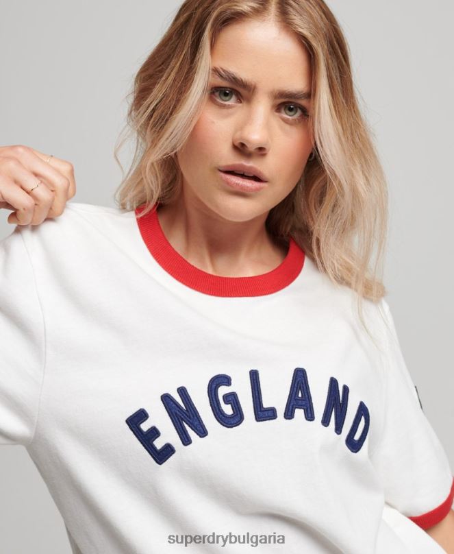 Superdry x Ringspun облекло N00H2745 бяло Жени футболна английска тениска