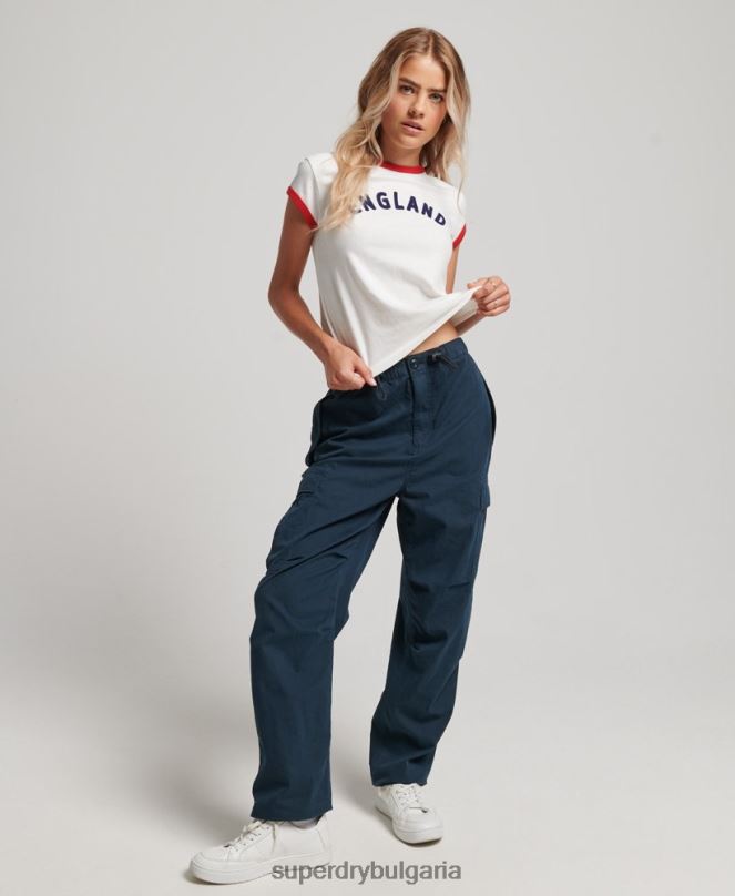 Superdry x Ringspun облекло N00H2751 бяло Жени футболна английска тениска с шапка