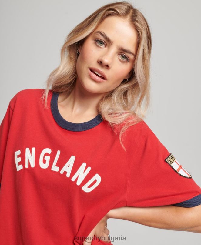 Superdry x Ringspun облекло N00H2797 червен Жени футболна английска тениска
