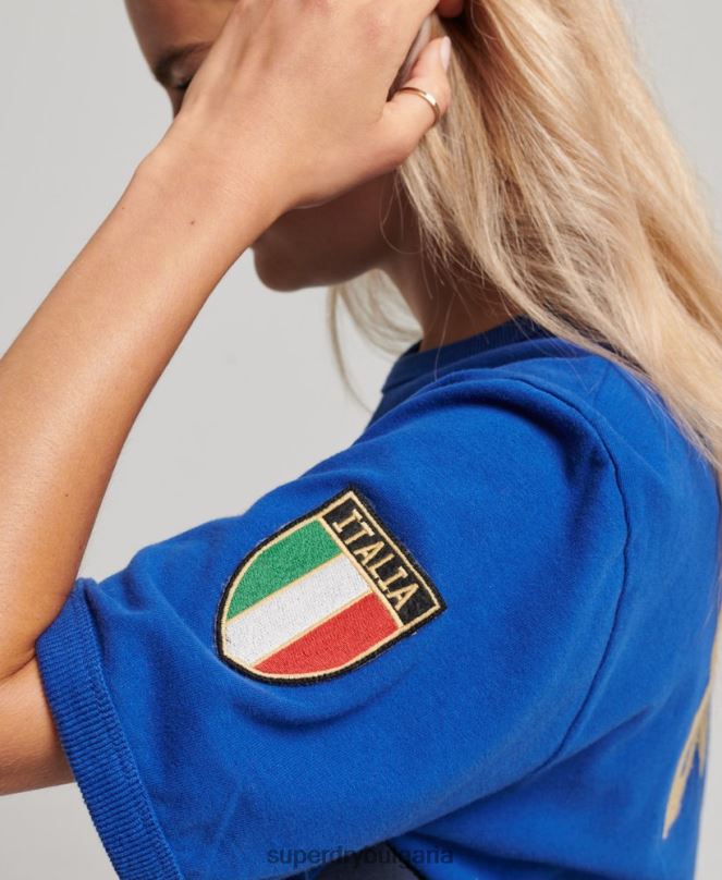 Superdry x Ringspun облекло N00H2827 син Жени футболна италия тениска