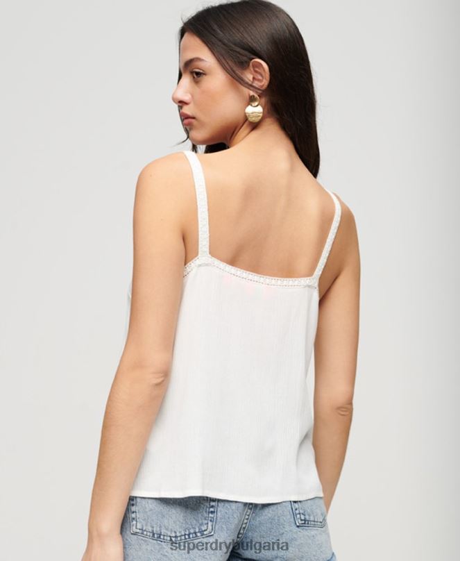 Superdry облекло N00H2057 бяло Жени бродирана ками