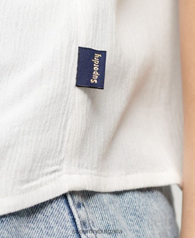Superdry облекло N00H2057 бяло Жени бродирана ками
