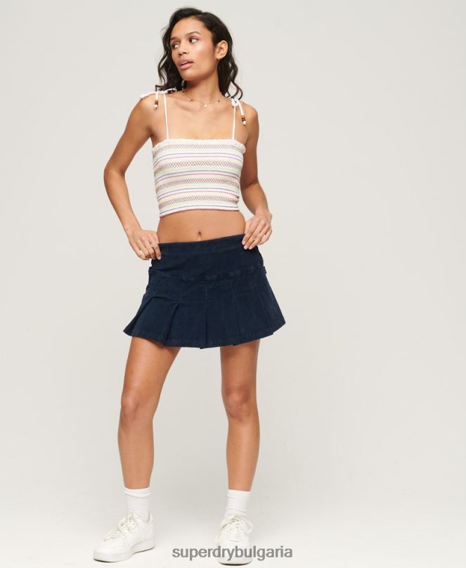Superdry облекло N00H2071 бяло Жени бродирана пушена горна част