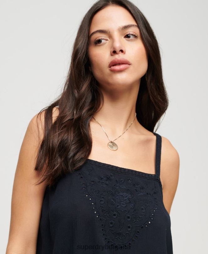 Superdry облекло N00H2087 военноморски флот Жени бродирана ками
