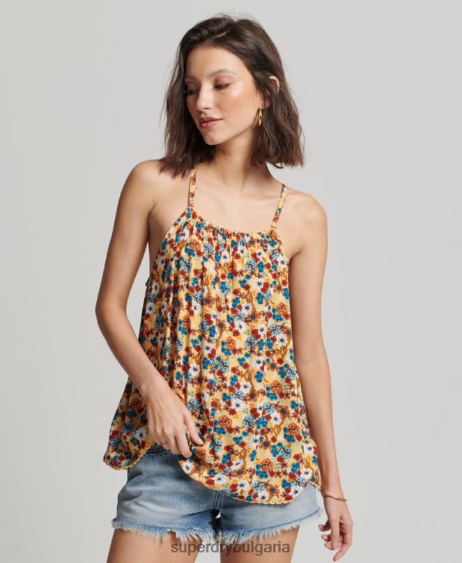 Superdry облекло N00H2176 жълто Жени плажна ками с халтер