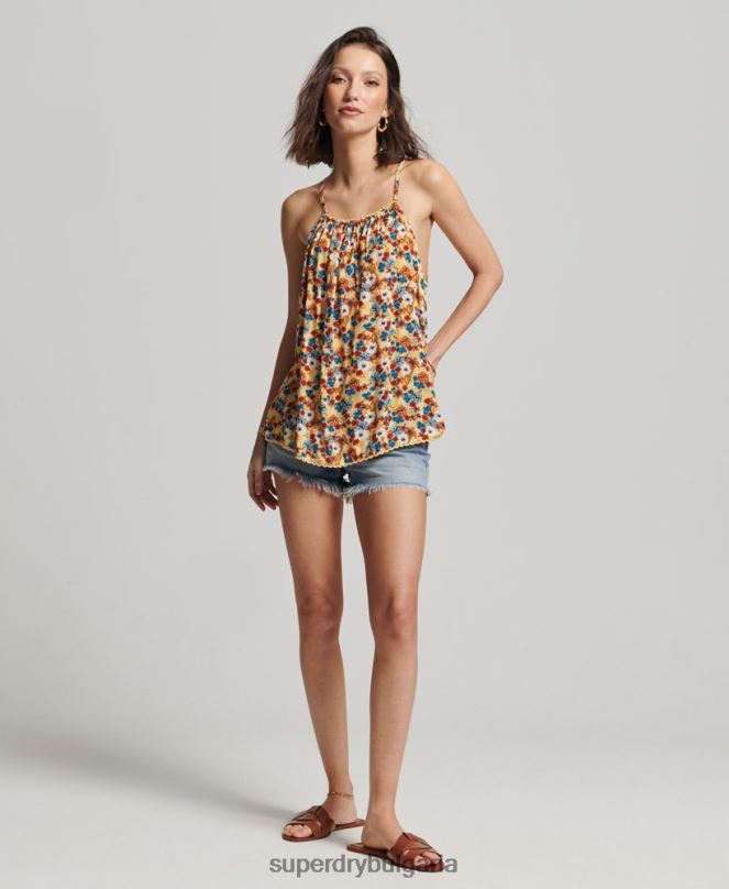 Superdry облекло N00H2176 жълто Жени плажна ками с халтер