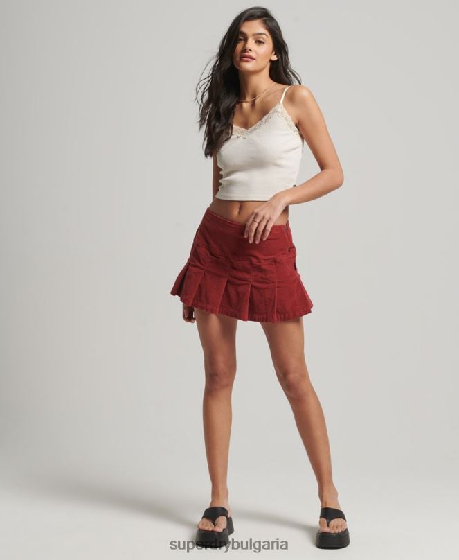 Superdry облекло N00H2340 бежово Жени ками топ с ребрена дантела