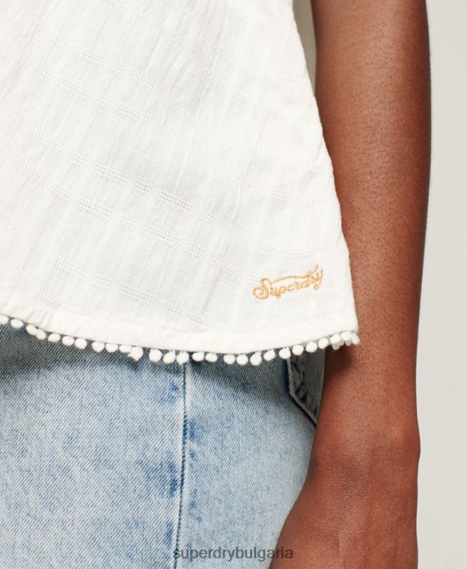 Superdry облекло N00H2871 сметана Жени ретро ками с халтер