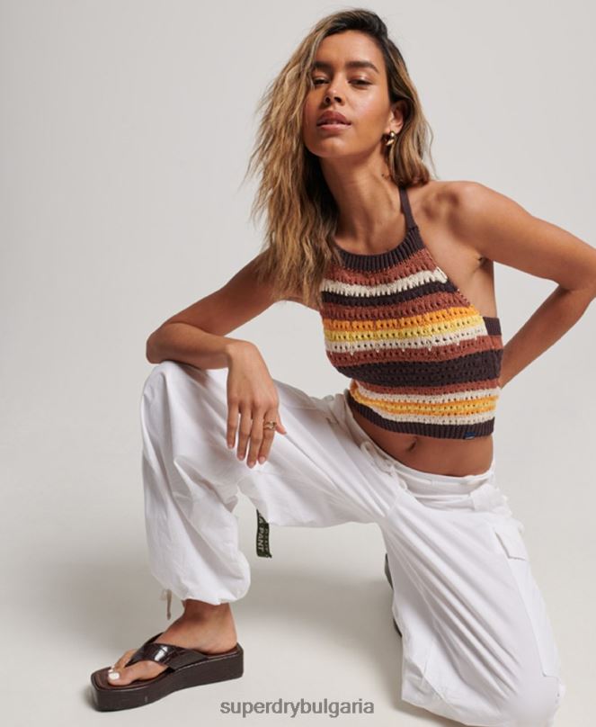 Superdry облекло N00H2873 кафяво Жени плетене на една кука
