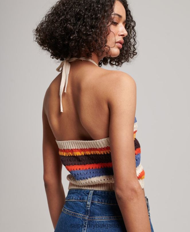 Superdry облекло N00H2876 кафяво Жени плетене на една кука