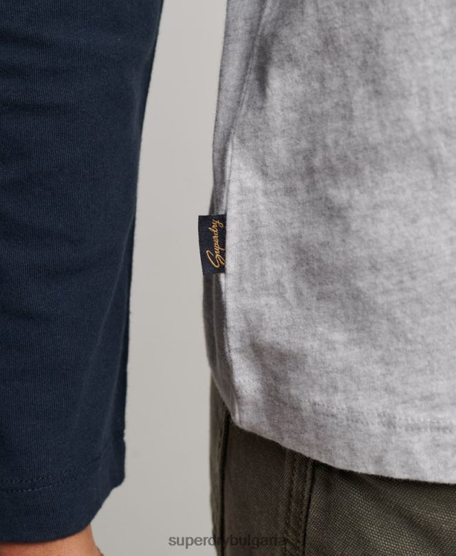 Superdry облекло N00H2899 сиво Жени Бейзболно горнище с винтидж лого от органичен памук