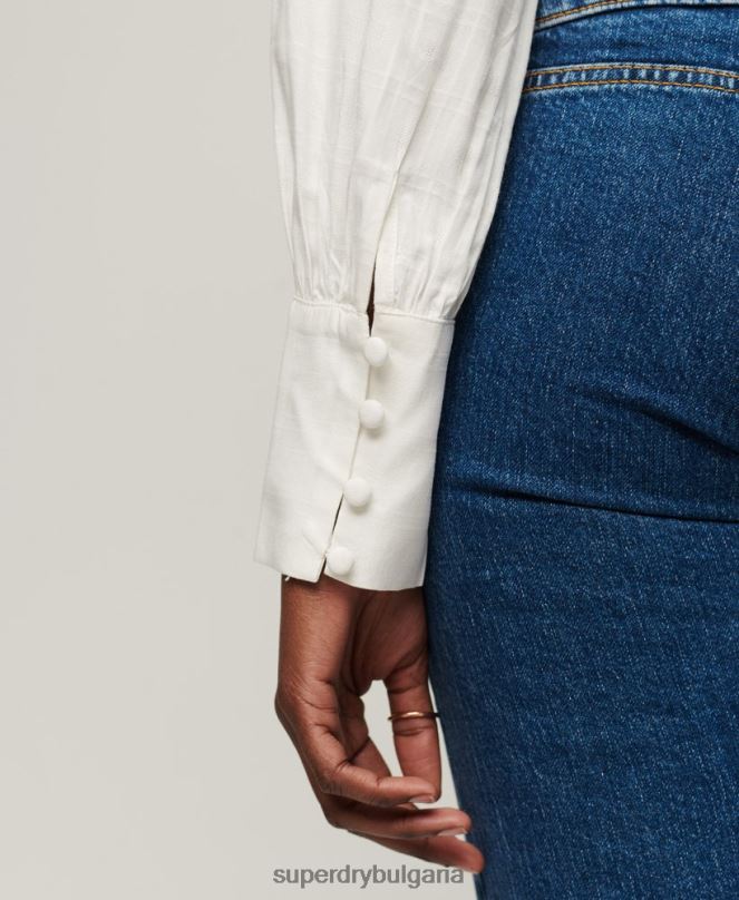 Superdry облекло N00H2959 бяло Жени микс горнище от дантела Studios
