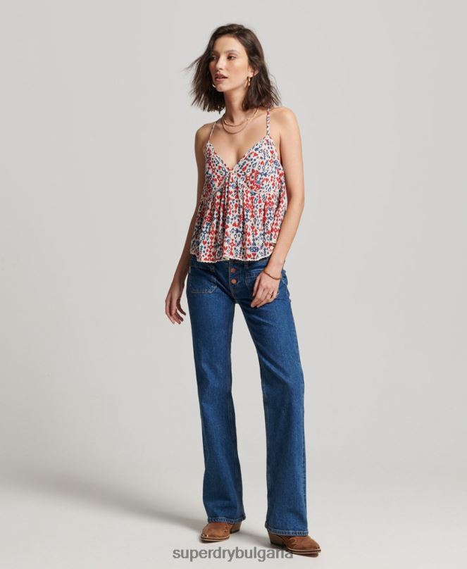 Superdry облекло N00H3013 червен Жени многоетажна ками