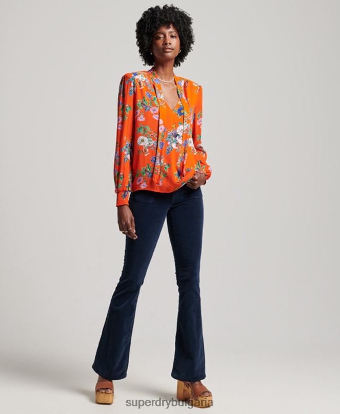 Superdry облекло N00H3020 червен Жени студия от шифон