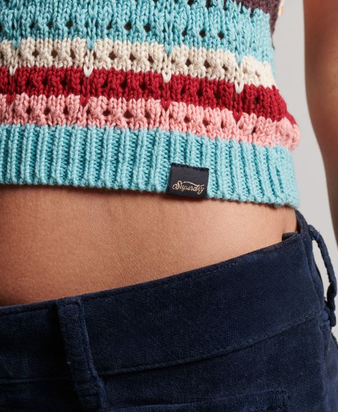 Superdry облекло N00H3021 зелено Жени плетене на една кука