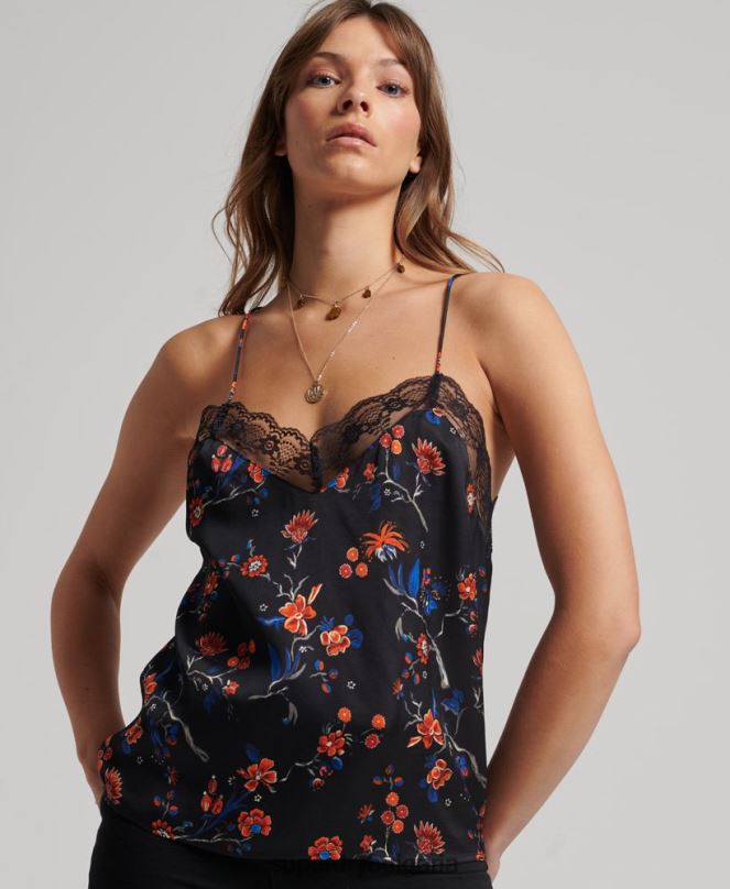 Superdry облекло N00H3030 черен Жени сатенено горнище ками