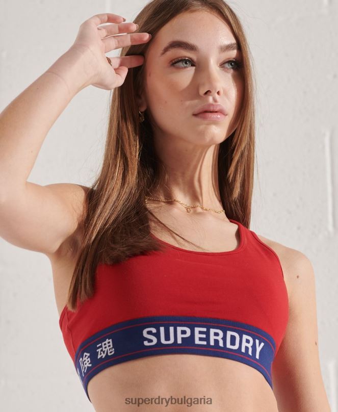 Superdry облекло N00H3039 червен Жени есенциален изрязан топ в спортен стил