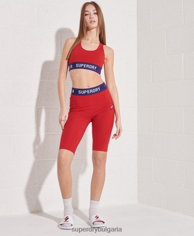 Superdry облекло N00H3039 червен Жени есенциален изрязан топ в спортен стил