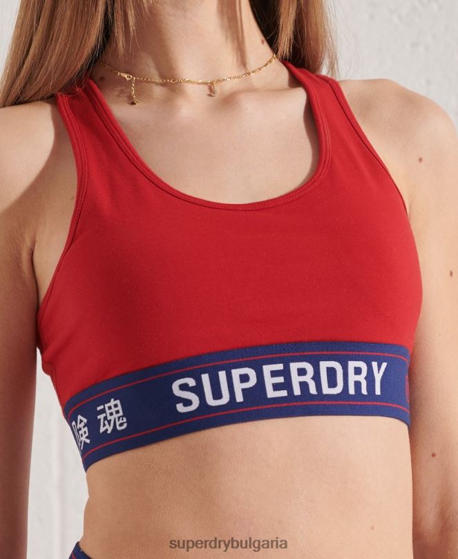 Superdry облекло N00H3039 червен Жени есенциален изрязан топ в спортен стил