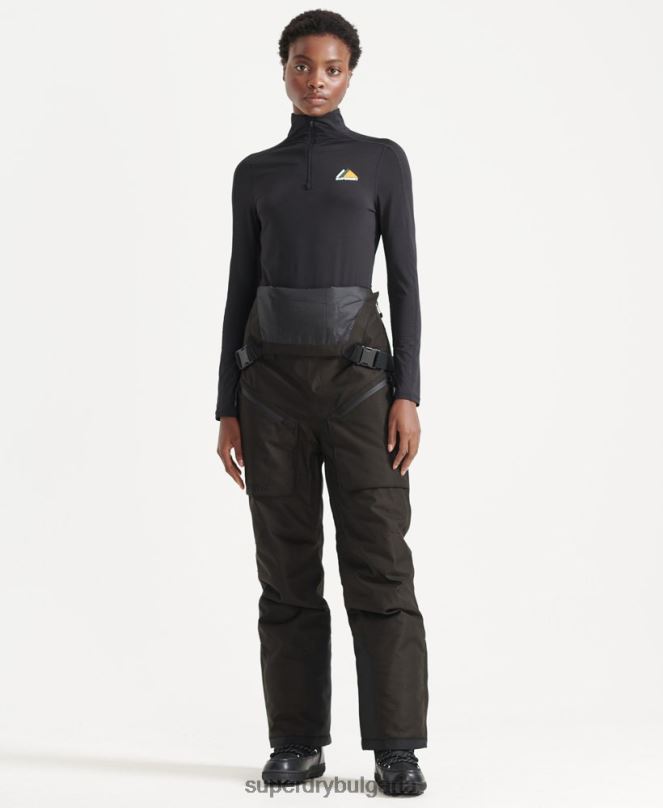 Superdry облекло N00H3041 черен Жени горен основен слой с половин цип