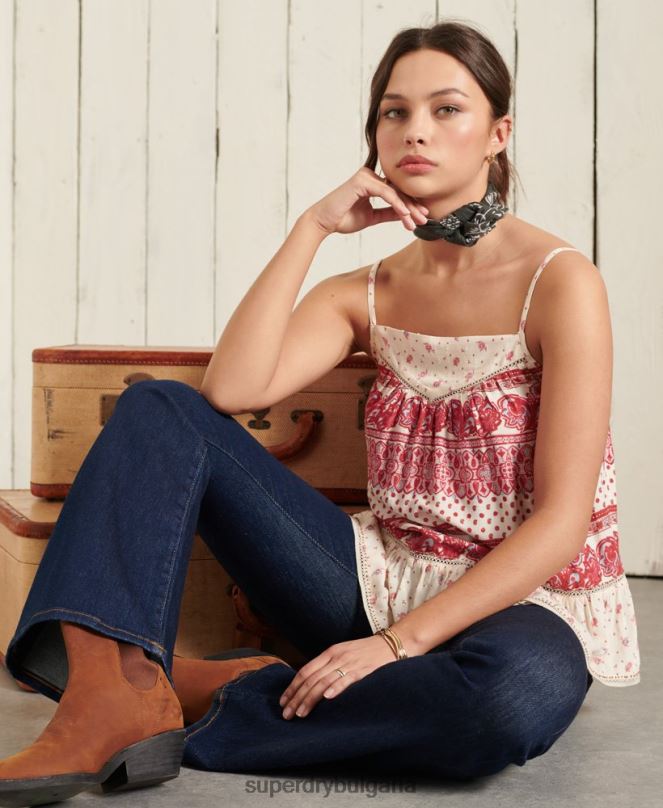 Superdry облекло N00H3043 розово Жени ameera ками топ
