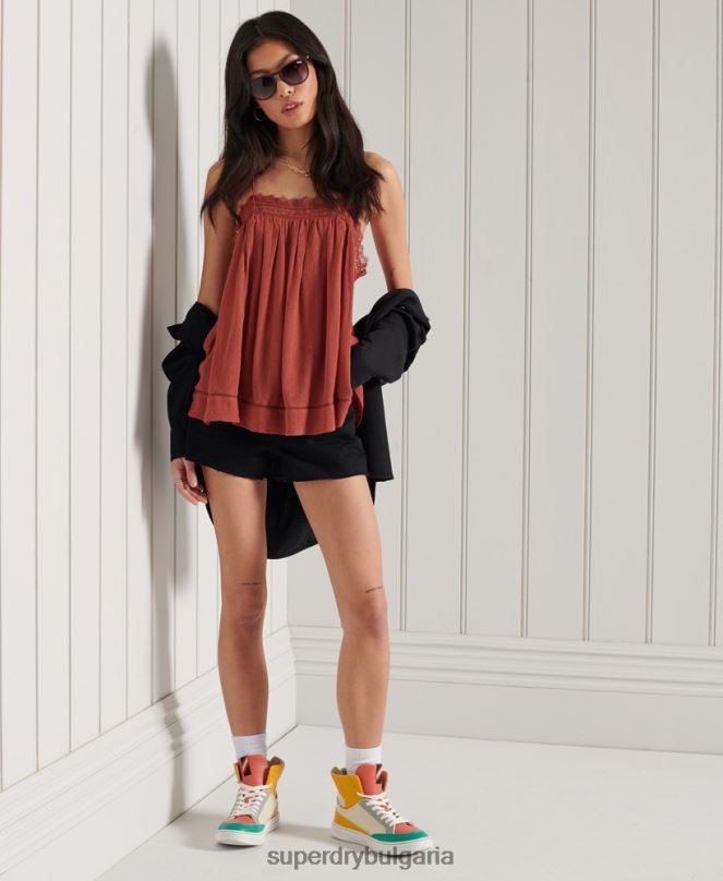 Superdry облекло N00H3044 оранжево Жени горнище alana cami