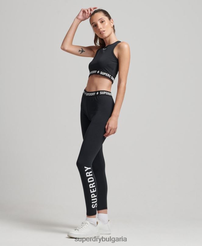 Superdry облекло N00H3053 черен Жени кодово еластично горнище