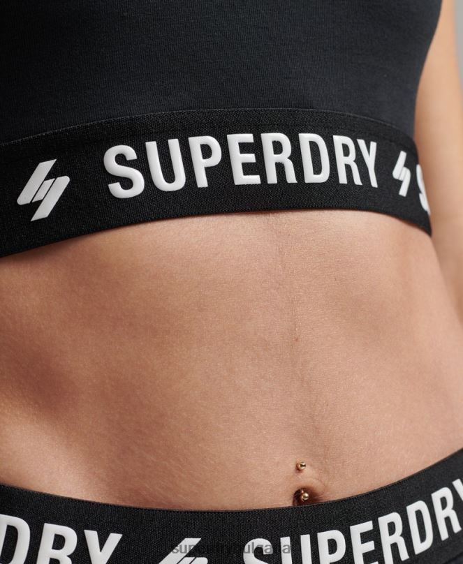 Superdry облекло N00H3053 черен Жени кодово еластично горнище