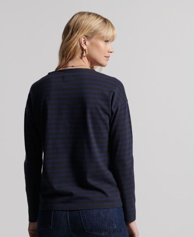 Superdry облекло N00H3054 светло сив Жени органичен памук с тежки райета