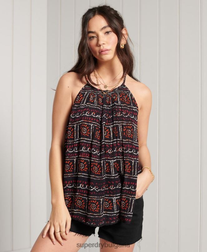 Superdry облекло N00H3064 черен Жени плажна ками
