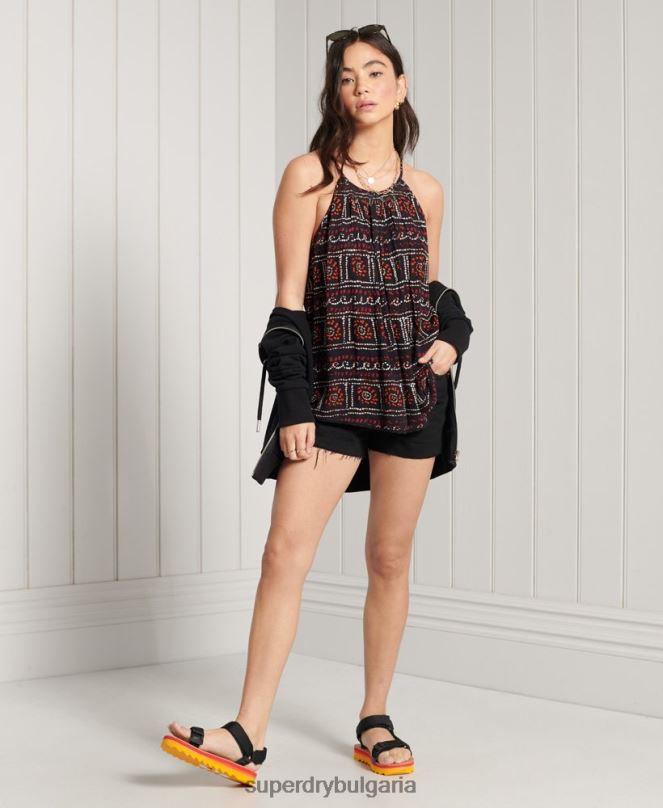 Superdry облекло N00H3064 черен Жени плажна ками