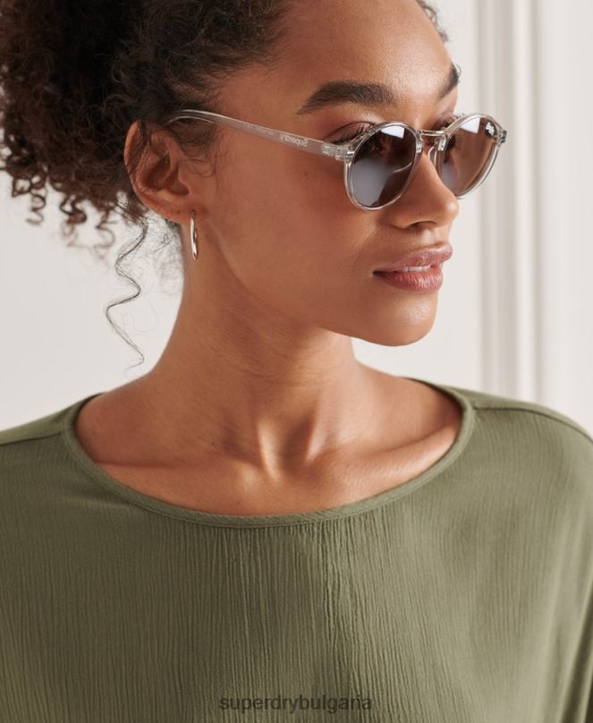 Superdry облекло N00H3068 зелено Жени студиен тъкан връх
