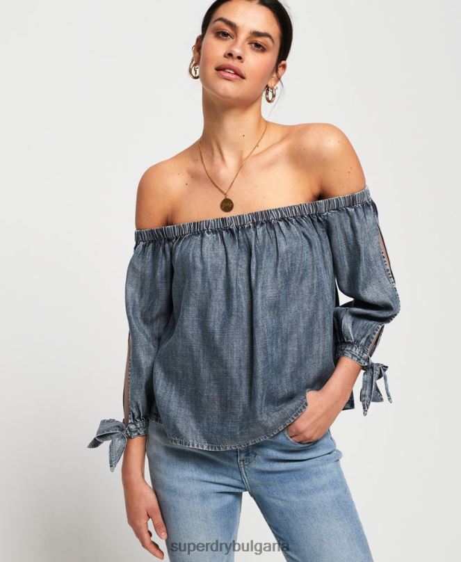 Superdry облекло N00H3069 син Жени елена топ