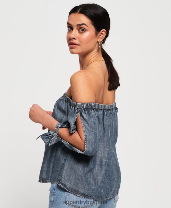 Superdry облекло N00H3069 син Жени елена топ