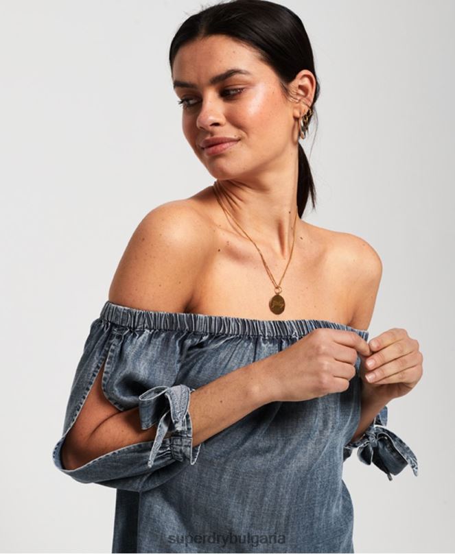 Superdry облекло N00H3069 син Жени елена топ