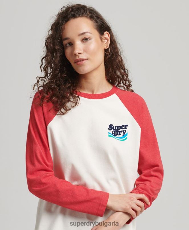 Superdry облекло N00H3071 червен Жени купър носталгия топ