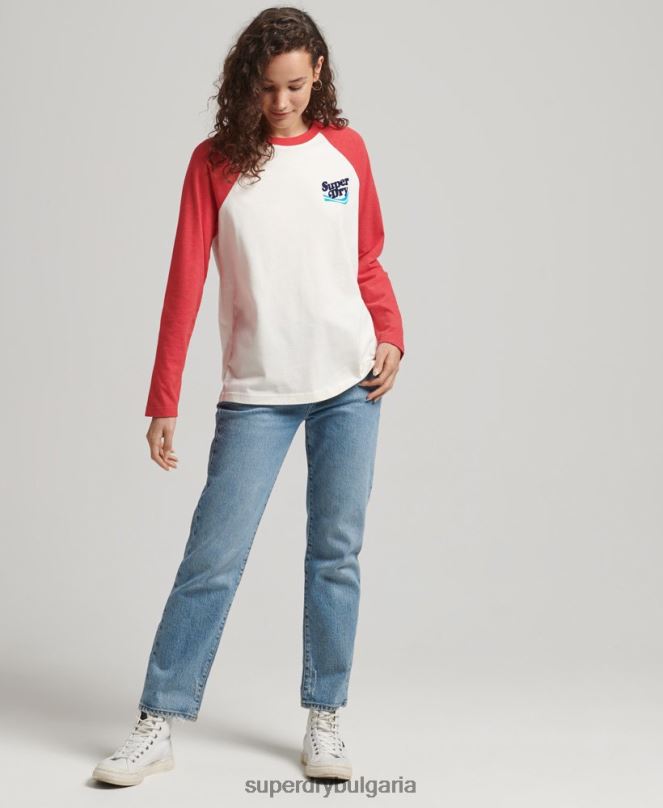 Superdry облекло N00H3071 червен Жени купър носталгия топ