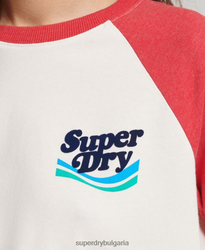 Superdry облекло N00H3071 червен Жени купър носталгия топ