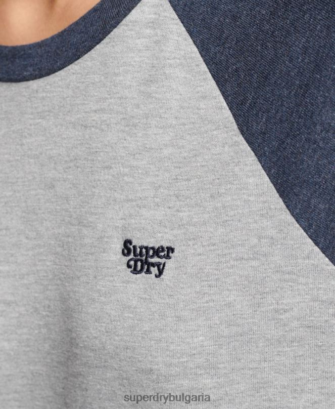 Superdry облекло N00H3072 светло сив Жени реглан горнище с винтидж кали райе